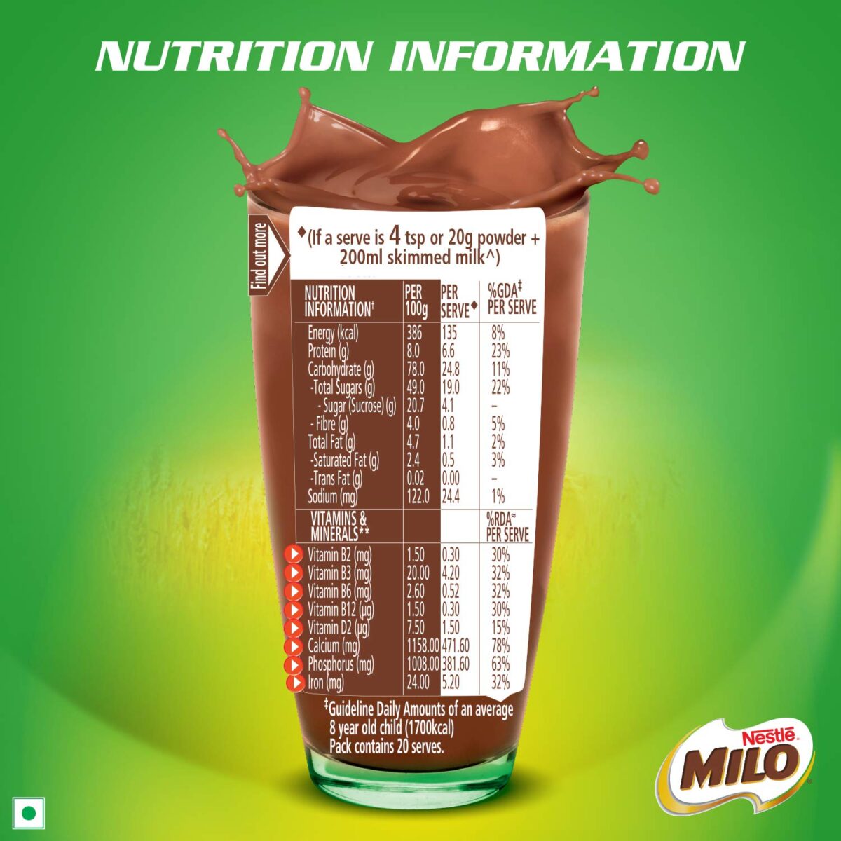 MILO Nestle Activ-Go Powder Health Drink- (Chocolate Flavour) Pouch, 400 G  Amazon.in Grocery & Gourmet Foods - Image 11