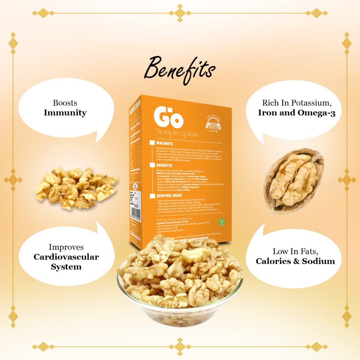 Go Organic Walnut Kernel (Broken Light) 250g| Walnuts Dry Fruits | Organic Walnuts | Kashmiri Walnuts Kernels for Snacking & Baking  Amazon.in Grocery & Gourmet Foods - Image 9