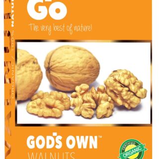 Go Organic Walnut Kernel (Broken Light) 250g| Walnuts Dry Fruits | Organic Walnuts | Kashmiri Walnuts Kernels for Snacking & Baking